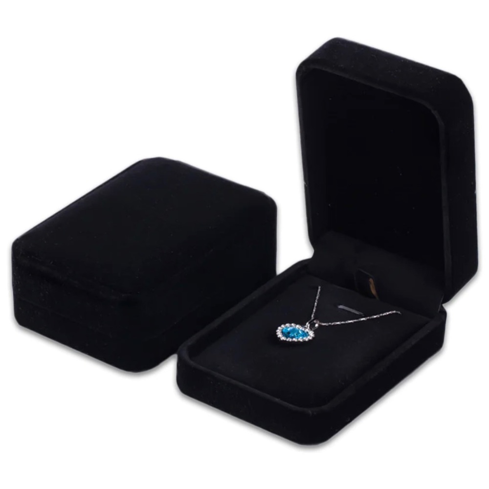 Black Velvet Gift Box for Pendant or Necklace